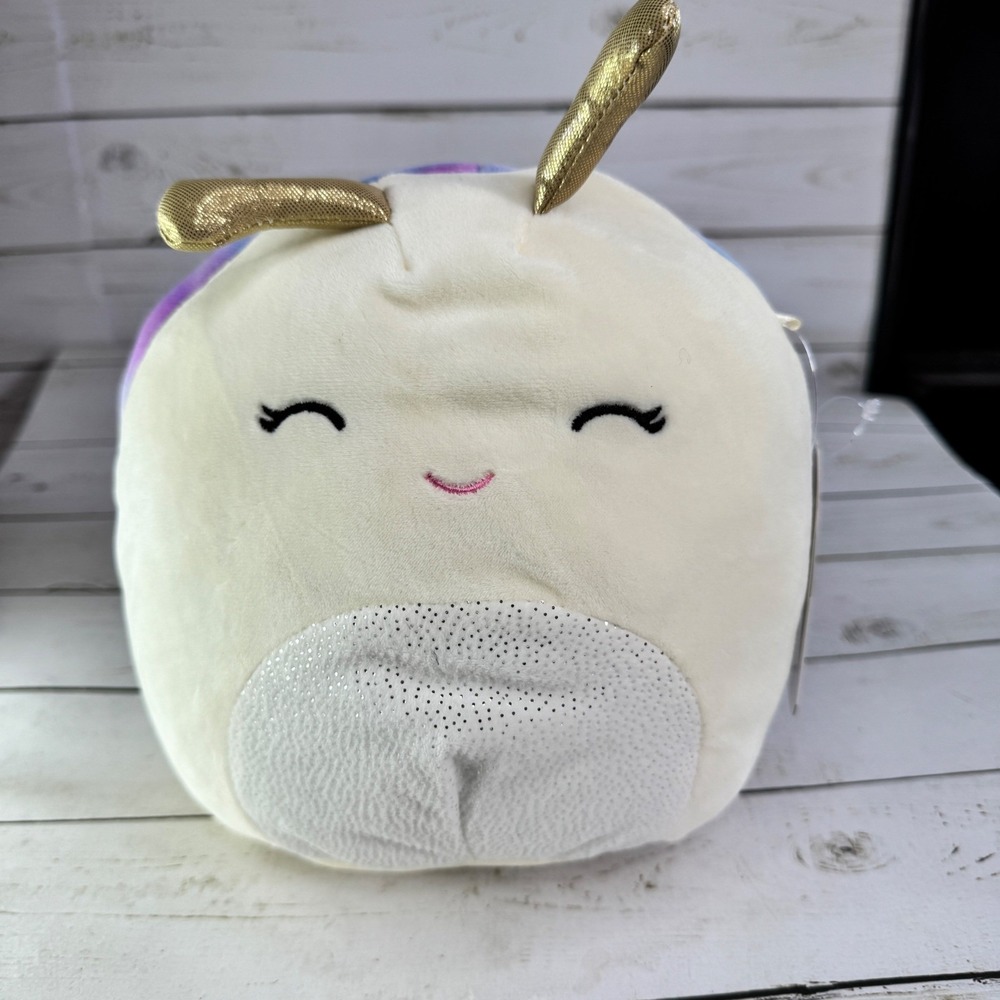 Squishmallow‎ Elysa Slug 8" Plush Purple Snail Slug 2022 Kellytoy Squishmallows
